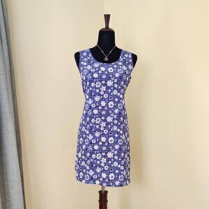 Vintage 90s/Y2K Blue & White Geometric Floral BYER TOO! Tie Back Mini Dress